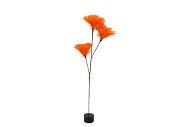 SILK FEATHER FLOWER ORANGE 3 OP VOET 45CM NM