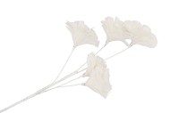 SILK FEATHER FLOWER WHITE 5 OP STEEL 85CM NM