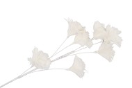 SILK FEATHER FLOWER WHITE 7 OP STEEL 95CM NM