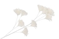 SILK FEATHER FLOWER WHITE 9 OP STEEL 110CM NM