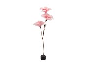 SILK FEATHER FLOWER PINK 3 OP VOET 45CM NM