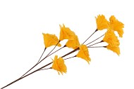 SILK FEATHER FLOWER YELLOW 9 OP STEEL 110CM NM