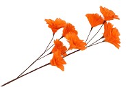 SILK FEATHER FLOWER ORANGE 9 OP STEEL 110CM NM