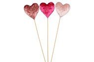 LOVE STICK HEART VELVET PINK ASS P/1 50X9CM