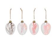 EASTER DRY FLOWER EGG PINK ASS P/1 8X6CM