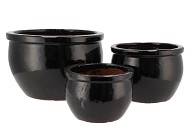 MALAYSIA SHINY BLACK BOWL 32X21CM S/3