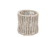 INCA WHITEWASH HOLDER GLASS 10X10CM