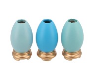 EASTER EGGCITED VASE BLUE ASS P/1 6X6X12CM NM