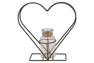 METAL RACK HEART BOTTLE 10X28CM