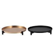 DECORATION PLATE ON STAND BLACK/GOLD ASS P/1 30X4CM