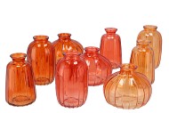 DAYAH CORAL SUNSET GLASS BOTTLE S/3 7X11CM