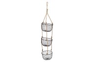 WIRE BASKET WITH ROPE BLACK 21X13X104CM NM