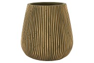 STRIPES GREEN GOLD POT 16X17CM NM