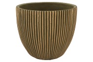 STRIPES GREEN GOLD EGG POT 18X17CM NM
