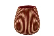 STRIPES RED GOLD POT 12X13CM
