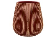 STRIPES RED GOLD POT 16X17CM NM