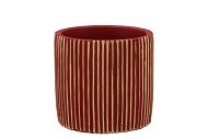 STRIPES RED GOLD CYLINDER POT 9X8CM NM