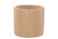 STRIPES SAND GOLD CYLINDER POT 13X13CM NM