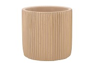 STRIPES SAND GOLD CYLINDER POT 15X14CM NM