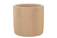 STRIPES SAND GOLD CYLINDER POT 15X14CM NM