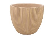 STRIPES SAND GOLD EGG POT 16X15CM NM