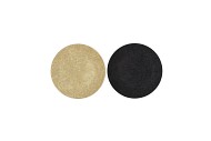 MELAMINE SHINE BLACK/GOLD PLATE ROUND ASS 18X18X2CM NM