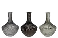 DAYAH SHADE OF GREY GLASS VASE 17X24CM