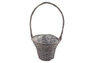 WICKER PLANTER HANDLE GERY 31X60CM.