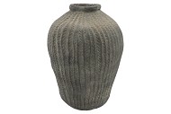 GAMLA GREY POT ALLOVER STRIPES 34X34X46CM