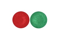 MELAMINE SHINE GREEN/RED PLATE ROUND ASS 18X18X2CM
