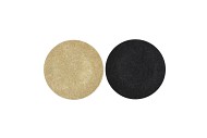 MELAMINE SHINE BLACK/GOLD PLATE ROUND ASS 22X22X2CM