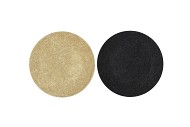 MELAMINE SHINE BLACK/GOLD PLATE ROUND ASS 28X28X2CM