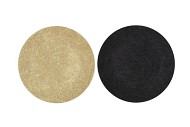MELAMINE SHINE BLACK/GOLD PLATE ROUND ASS 33X33X2CM