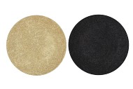 MELAMINE SHINE BLACK/GOLD PLATE ROUND ASS 40X40X2CM