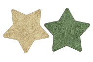 MELAMINE SHINE OLIVE GREEN/GOLD PLATE STAR 28X28X1CM