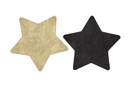 MELAMINE SHINE BLACK/GOLD PLATE STAR 24X24X1CM