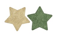 MELAMINE SHINE OLIVE GREEN/GOLD PLATE STAR 24X24X1CM