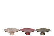 DAYAH COSY AUTUMN GLASS PLATE ON FOOT 20X8CM ASS P/1