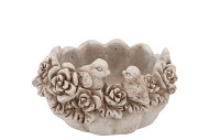 CONCRETE ANTIQUE PUMPKIN BIRD BOWL ROUND 25X22X14CM