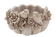 CONCRETE ANTIQUE PUMPKIN BIRD BOWL ROUND 27X24X16CM