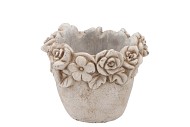 CONCRETE ANTIQUE FLOWER POT ROUND 16X16X14CM