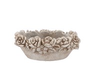CONCRETE SAINT ANTIQUE FLOWER BOWL OVAL 28X16X12CM