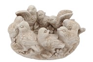 CONCRETE ANTIQUE BIRD BOWL ROUND 26X25X13CM