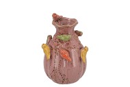 BIRD VASE CAT EYE PINK 13X13X19CM