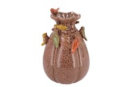 BIRD VASE CAT EYE PINK 18X18X28CM