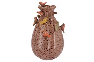 BIRD VASE CAT EYE PINK 22X25X37CM