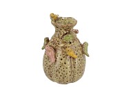 BIRD VASE CAT EYE GREEN 13X13X19CM