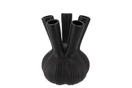 AGLIO STRAIGHT BLACK VASE 19X19X25CM