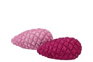JINGLE FUCHSIA/PINK PINECONE ASS 13X7X6CM