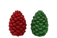 JINGLE RED/GREEN PINECONE ASS 7X7X10CM